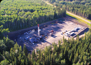 aerial photo of oil rig