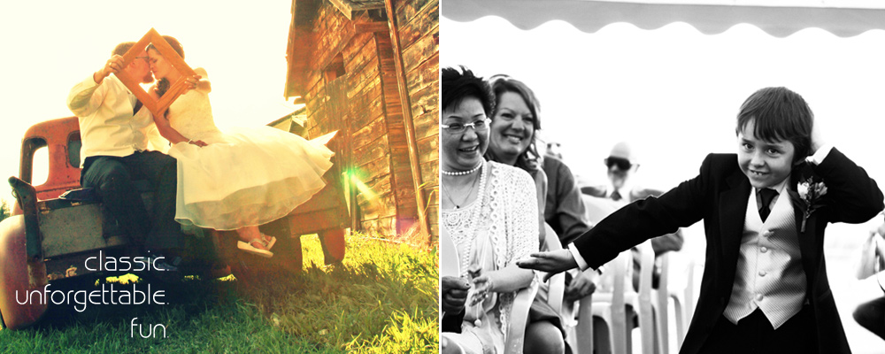 Old fashioned barn & truck wedding in Dawson Creek