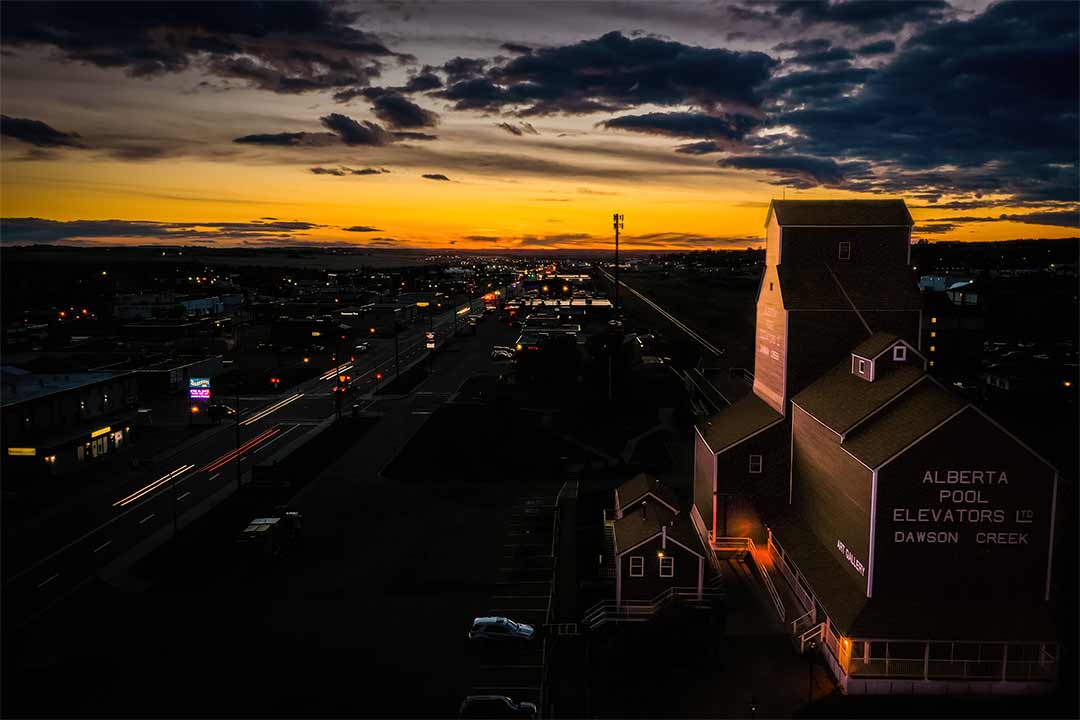 Aerial photo tourism Dawson Creek