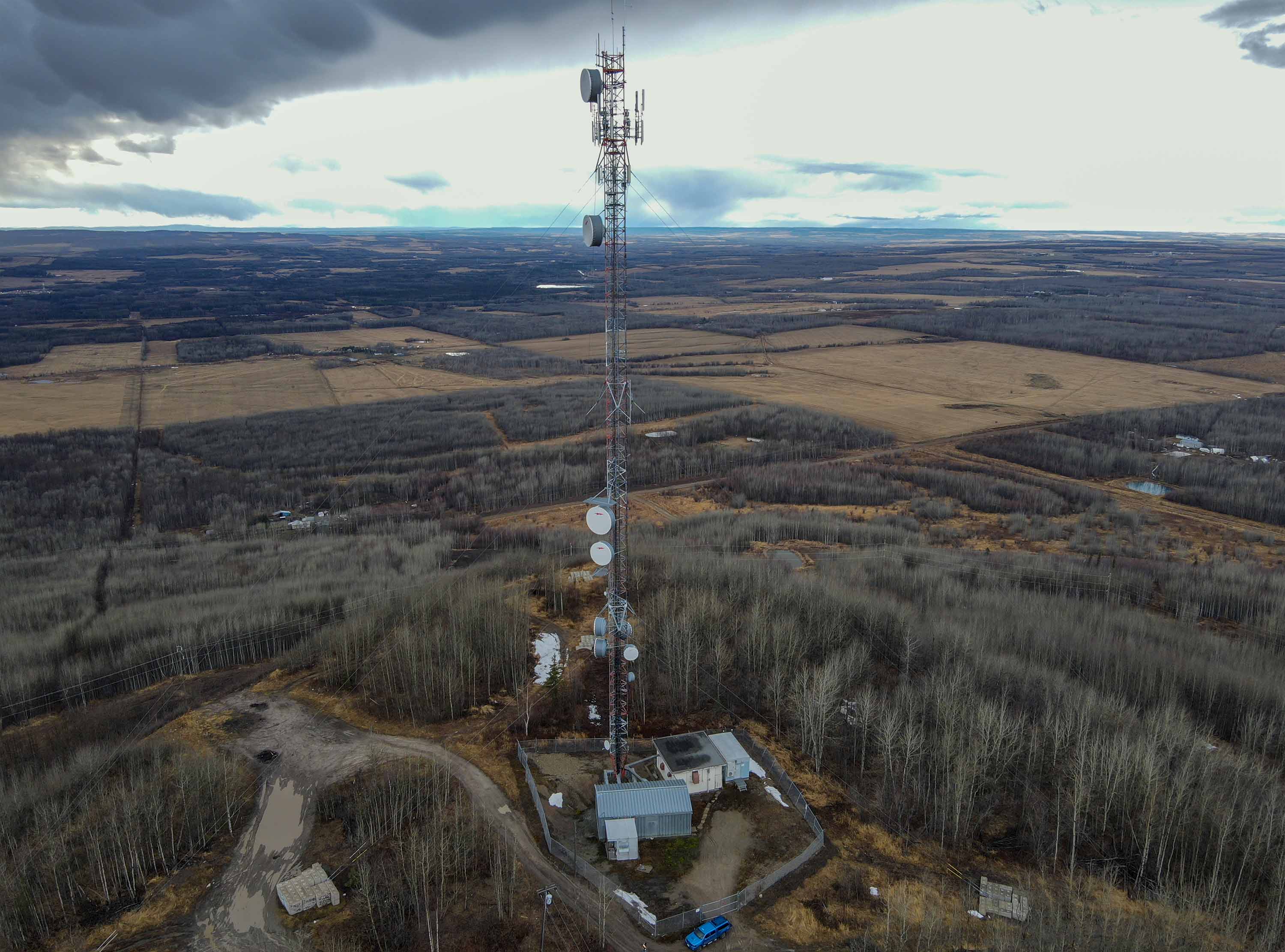 Aerial photography - industrial radio antenna
